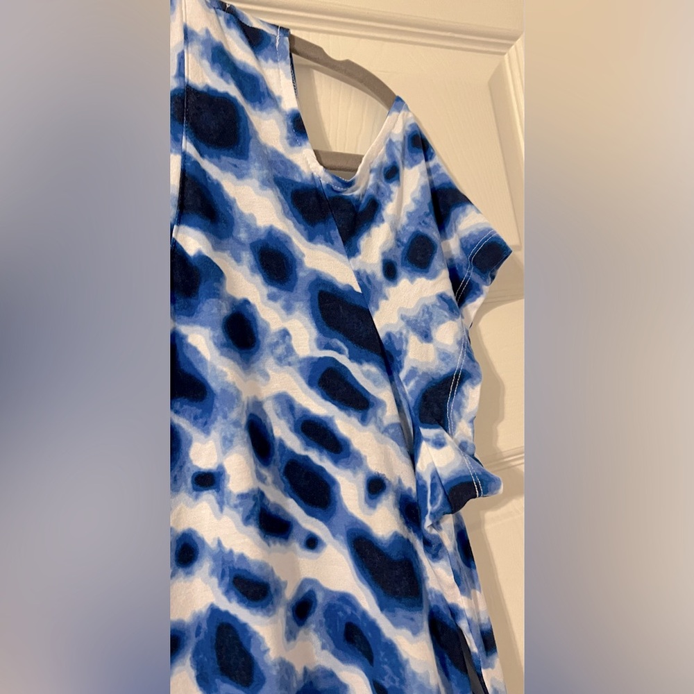 JM Collection Women's Blue Cold Shoulder Round Neck Knit Top Plus Size 2X - Picture 4 of 8